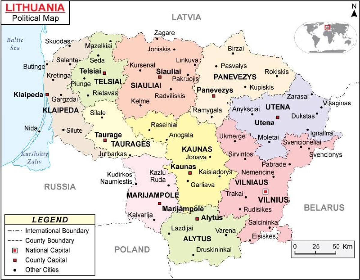 Harta Lituania politice