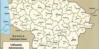 Harta de harta Lituania cu orașe