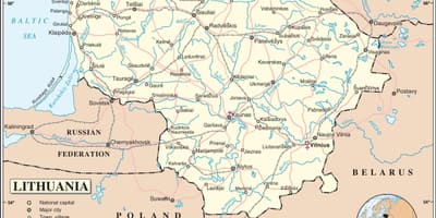 Harta Lituaniei, țară