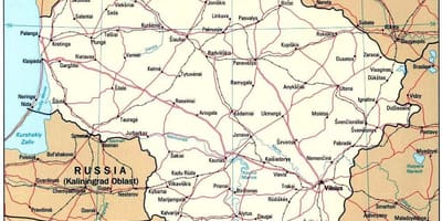 Harta arată Lituania