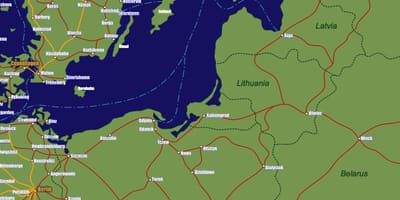 Harta Lituania tren